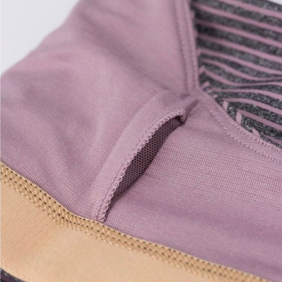 Lululemon All Sports Bra Hyper Stripe Mauvelous Heathered Black - Picture 6 of 11